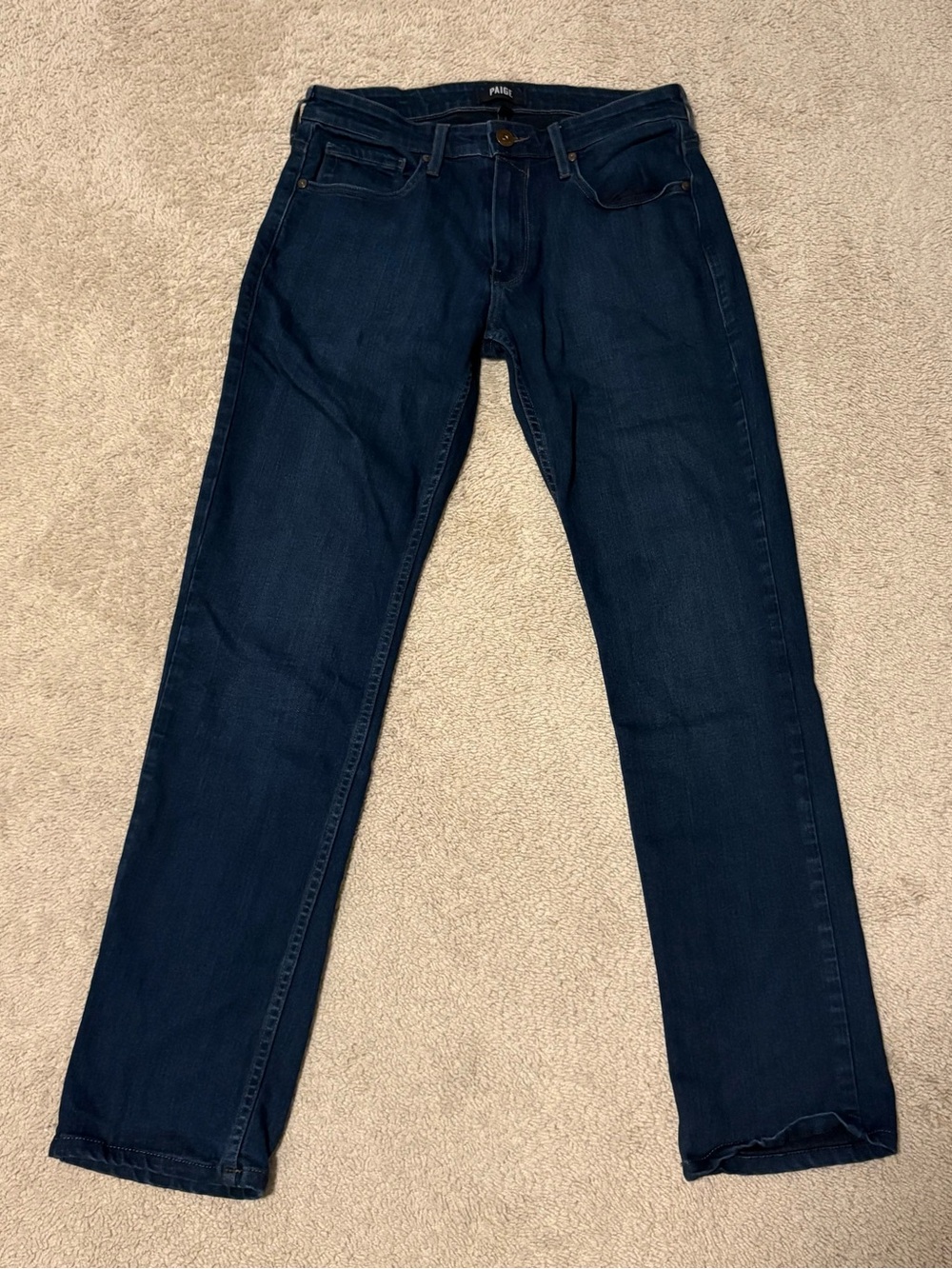 PAIGE Men's Dark Blue Slim-Straight Federal Jeans Size 28